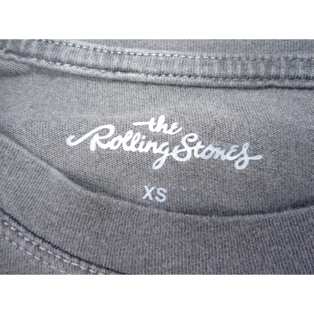 The Rolling Stones Logo T Shirt Gray Short Sleeve Cotton‎ Blend Graphic Tee XS - Picture 2 of 6